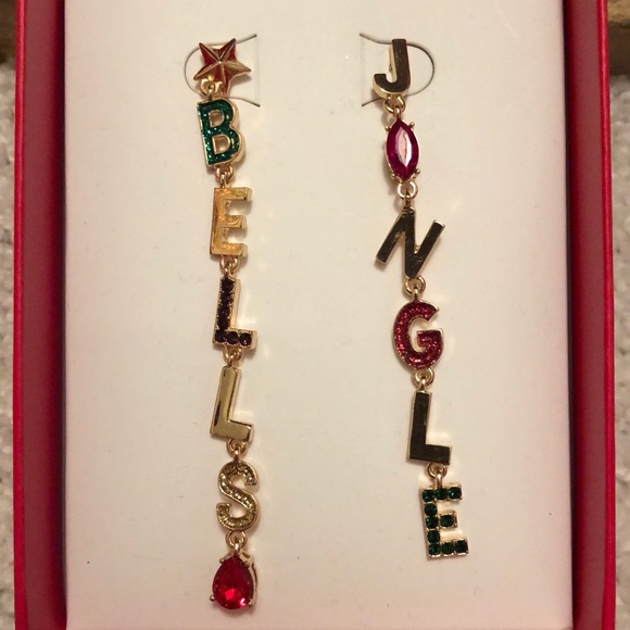 Betsey Johnson XMAS Jingle Bells Dangle Earrings - Picture 2 of 5